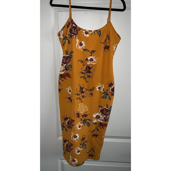 Shein‎ L size 8/10 yellow floral Maxi dress - Picture 2 of 10